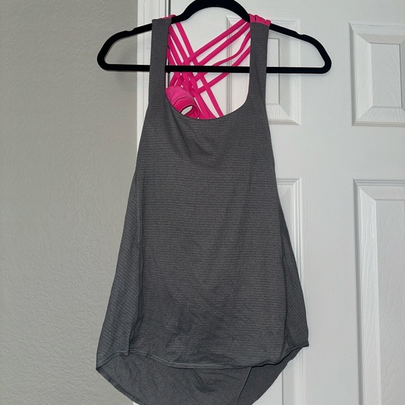 Lululemon Athletica Pink and Gray Backless Tank Top - Picture 6 of 9
